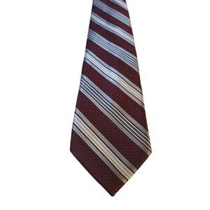 Pronto Uomo Couture Red‎ Black Gray Hand Made 100% Silk Men's Neck Tie EUC